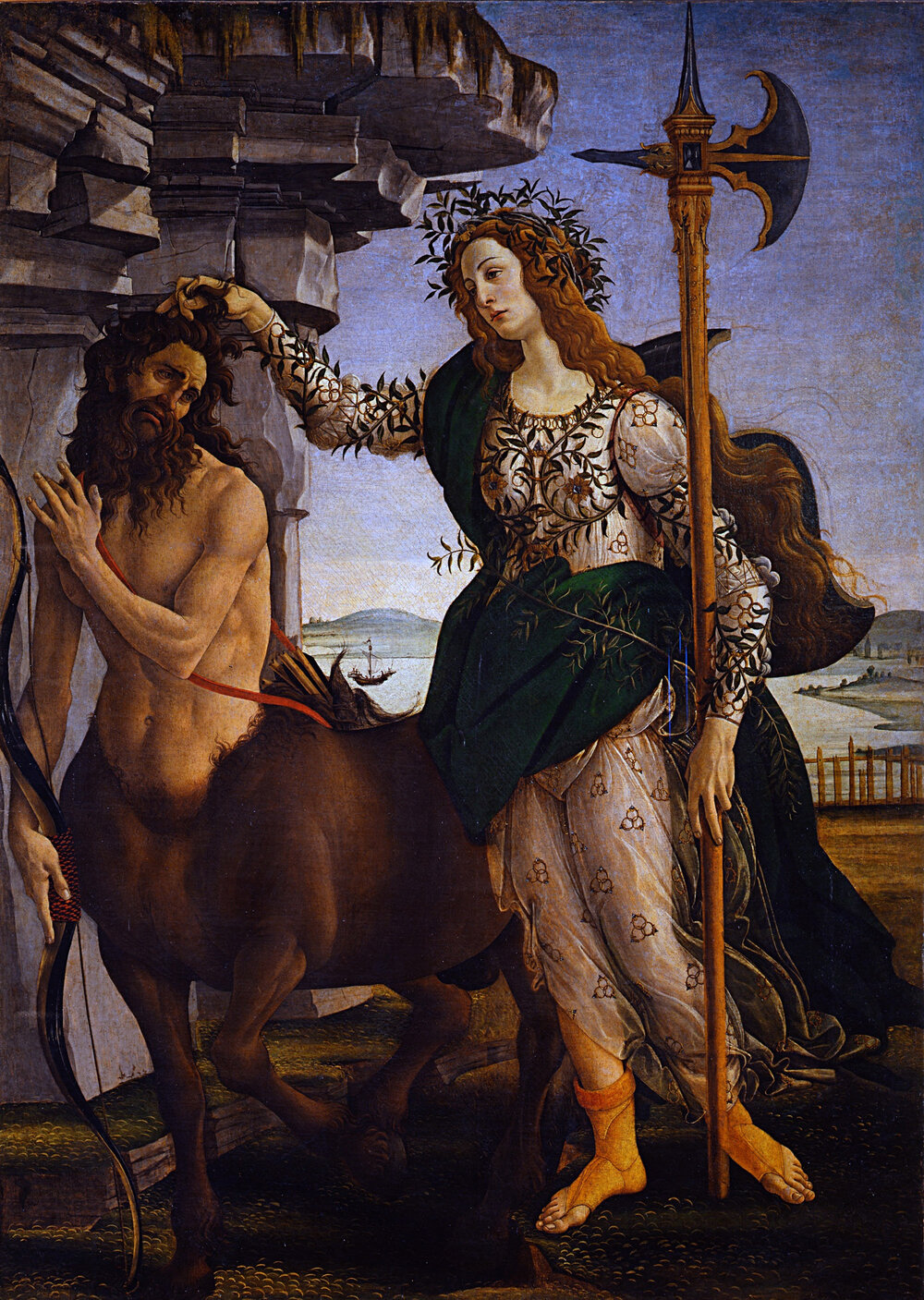 Сандро Боттічеллі, «Паллада і Кентавр», 1483, Галерея Уффіці (Флоренція, Італія)