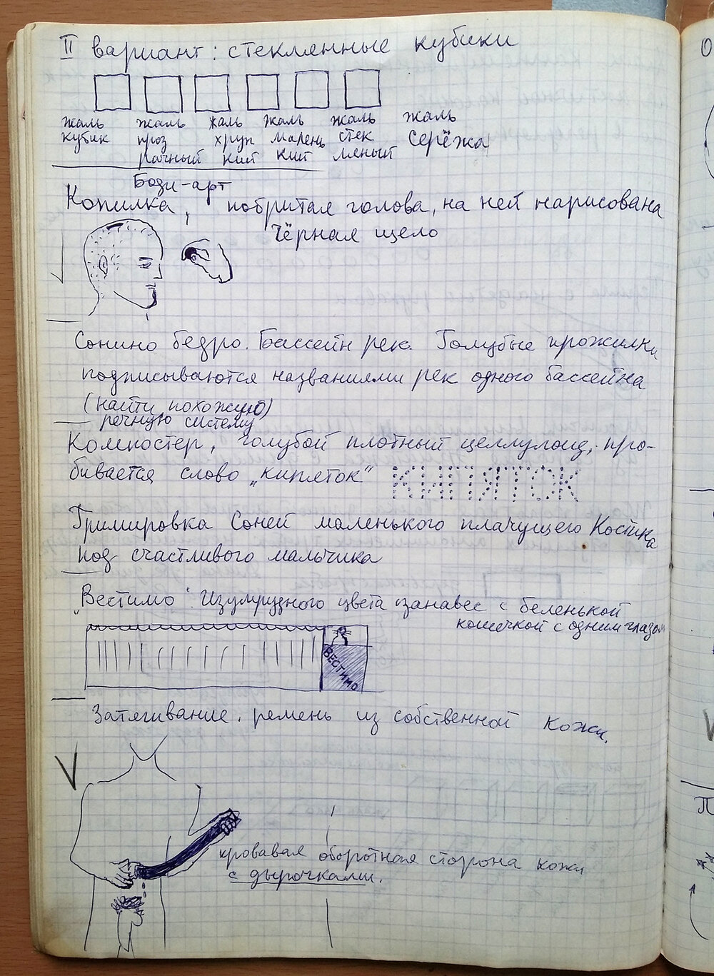 Леонід Войцехов, сторінка з робочого зошита, 1983